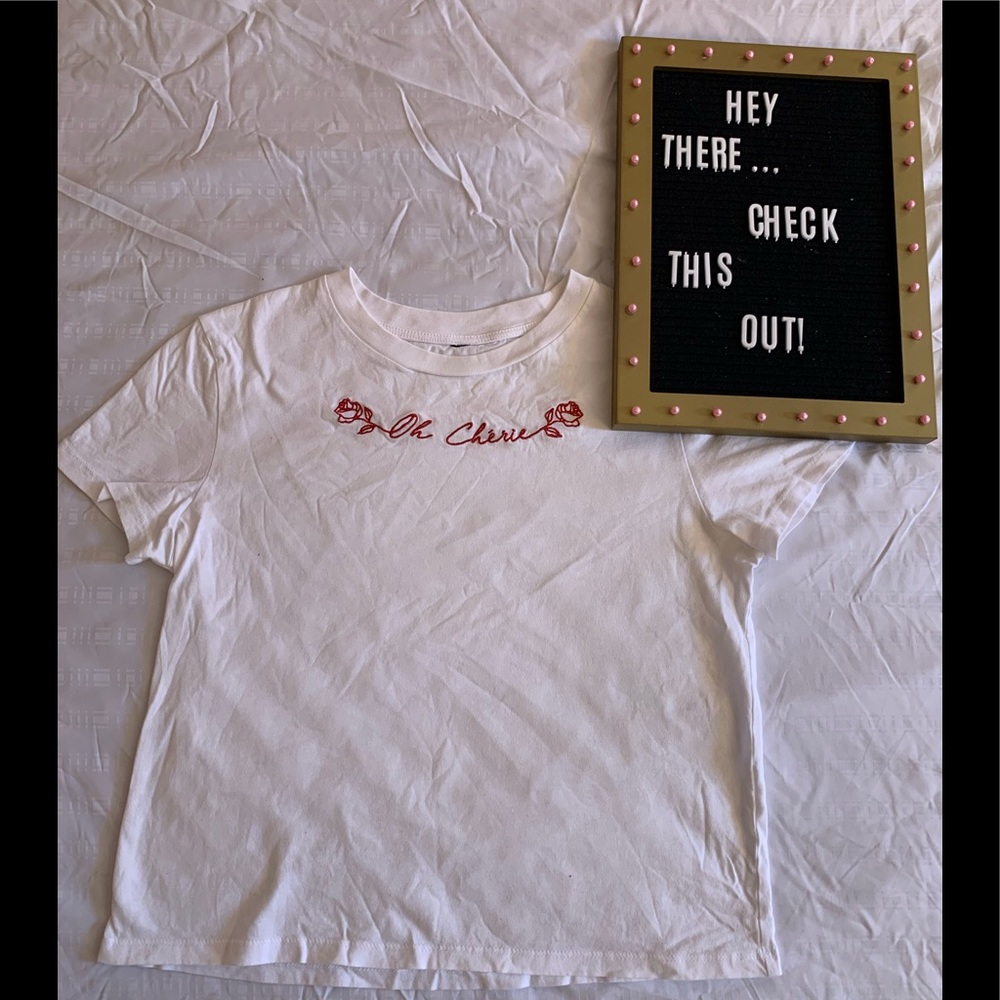 Cute Short Sleeve White graphic tee